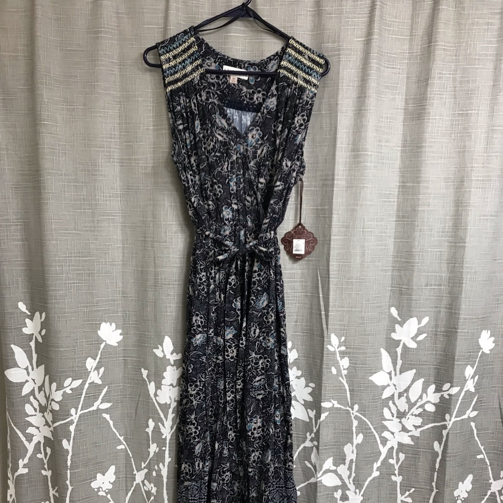 Blue floral print dress- Knox Rose